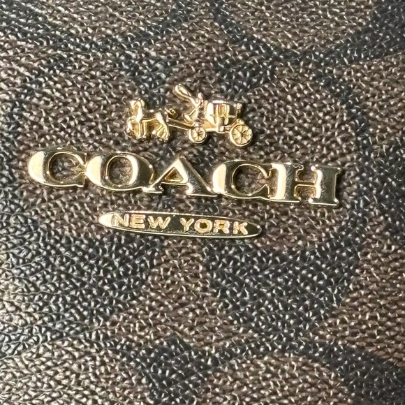 COACH Ava Tote In Signature Canvas w/ C Logo - Brown/Black - Picture 7 of 16